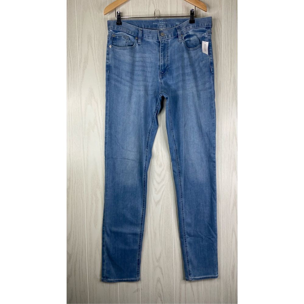 Banana Republic Traveler Men's Blue Light Wash Slim Fit Jeans Size 34×36 NWT
